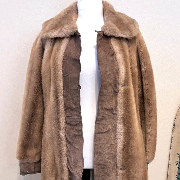 VINTAGE 70s Tissavel France Luxury Faux Fur Suede Made in Brittain Large - Picture 2 of 13